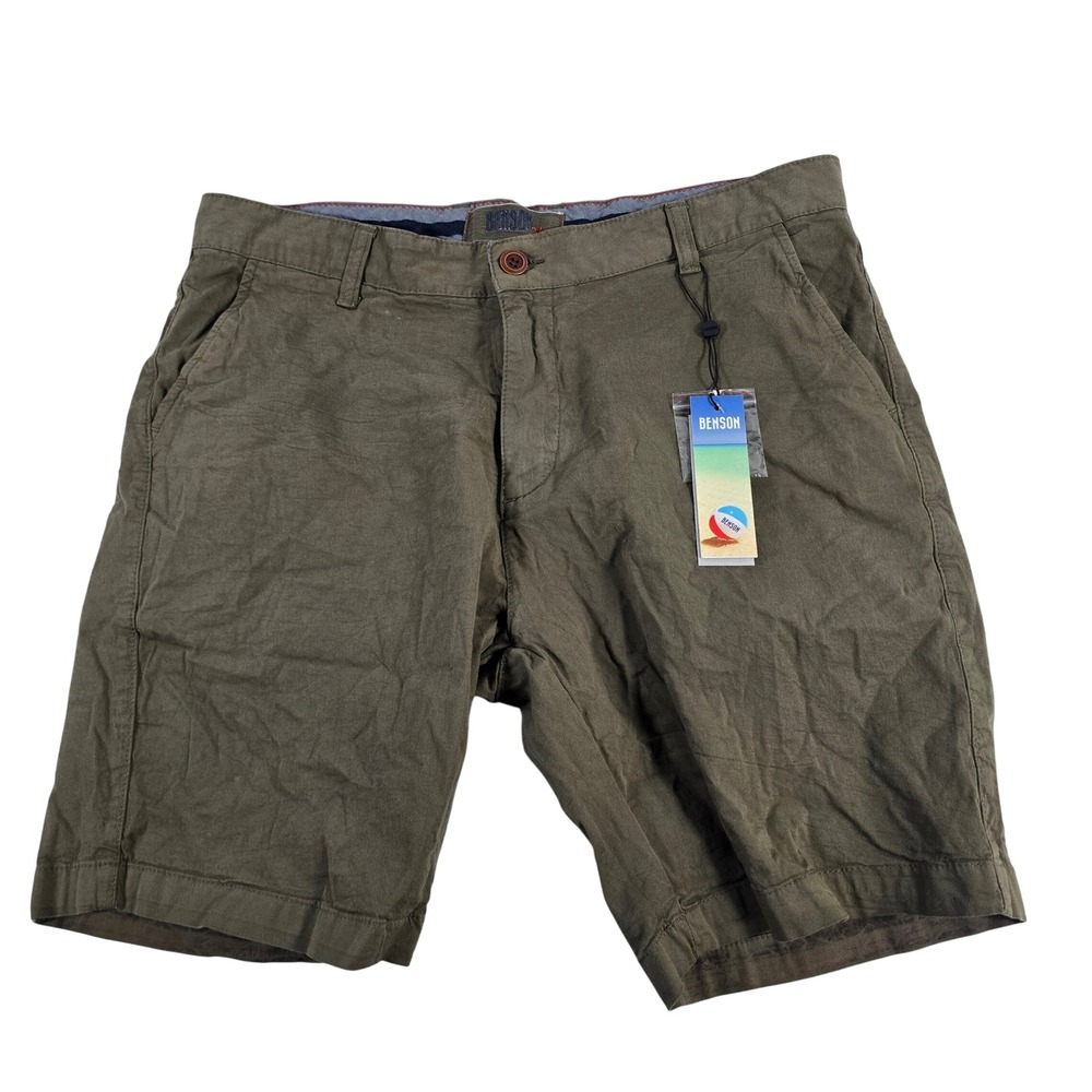 BENSON Men‎ KHAKI Style WS02 Shorts Size 34 Casual Chino Beach Summer
